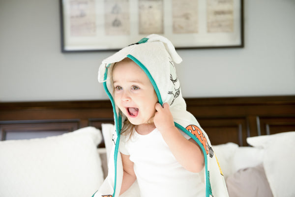 Baby & Toddler Hooded Towel - Luxurious Viscose from Bamboo - Sky Fun