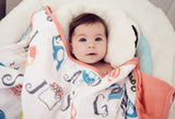 100% Organic Muslin Blanket for Babies & Toddlers - Four Layers of Certified Organic Cotton - Alphabet Blanket